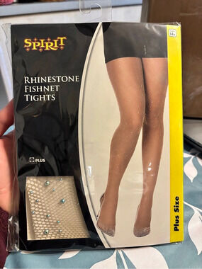 Spirit Rhinestone Fishnet Tights Plus Size NWT